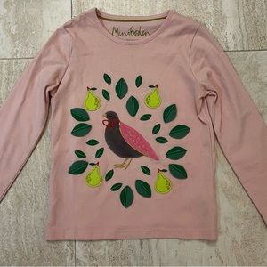 Mini Boden “partridge in a pear tree” long sleeve t-shirt size 7-8Y